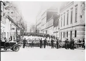 Socialist Prints: Armed Police Keeping Rioters At Bay