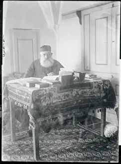 Armenian Priest Elisee Tourian at Reading Book