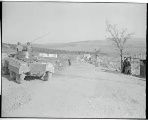 Trieste Prints: Armored Car Posted Near Roadside