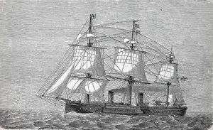Marines Prints: The armoured frigate Schiff Kaiser of the Kaiserliche Marine