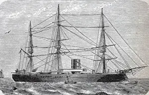 Armoured turret ship Prussia, 1895, Germany, digitally restored reproduction of an original 19th century model, exact original date unknown