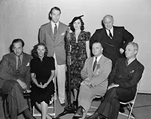 Cecil B Prints: Army Air Corps General Posing for Camera With Radio Actors