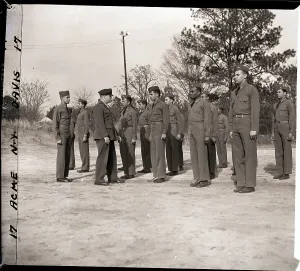 Cadet Prints: Army General Inspecting Aviation Cadets