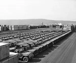 Parking Prints: US Army Jeeps Parked at Army Depot