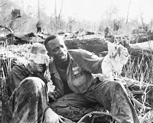 Army Medic With Wounded Comrade