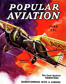 Popular Prints: US army plane with pilot and Navigator