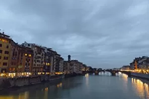 Images Dated 4th October 2013: Arno River at night, Florence, Italy