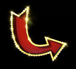 Vibrant Neon Art Collection: Arrow, Sign, Neon, Pointing, vintage