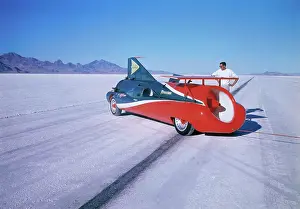 Art Arfons Posing Near Race Car