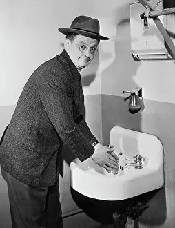 Sink Prints: Art Carney Washing Hands