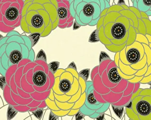 Flower Head Gallery: Art Deco Floral Border