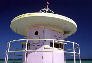 Art Deco Prints: Art deco lifeguard station, Miami, South Beach, FL