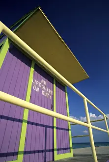 Art Deco Prints: Art deco lifeguard station, Miami, South Beach, FL