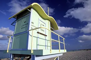 Art Deco Prints: Art deco lifeguard station, Miami, South Beach, FL