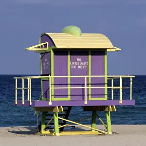 Art Deco Prints: Art deco lifeguard station, Miami, South Beach, FL