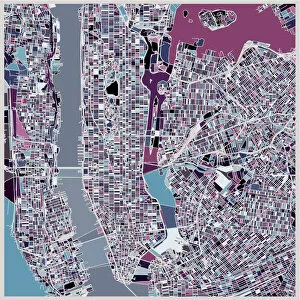 Images Dated 11th July 2018: art illustration background, map of New York city