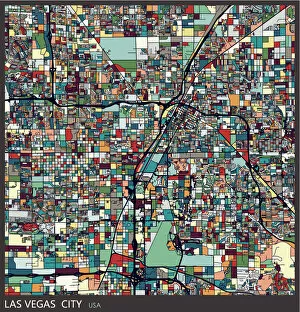 Images Dated 11th July 2018: art illustration of Las vegas city map