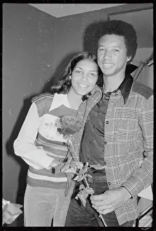 Arthur Ashe with Fiancee Jeanne Marie Moutoussamy