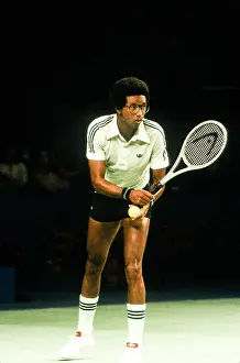 Arthur Ashe Playing Tennis