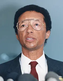Arthur Ashe Prints: Arthur Ashe At Press Conference