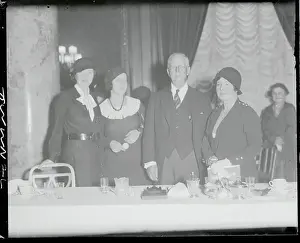 Arthur Brisbane Posing with Women at Luncheon