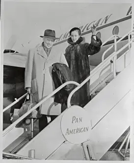 Arthur and Eva Ann Rubinstein Arriving at Idlewild Airport