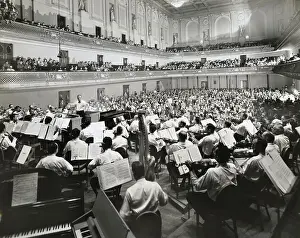 Concert Hall Prints: Arthur Fiedler Conducting Boston Pops Orchestra