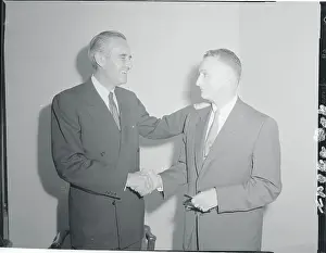 Arthur Levitt Shaking Hands With Averell Harriman