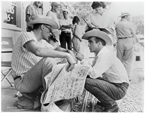 Lac0050 Prints: Arthur Miller And Montgomery Clift In The Misfits