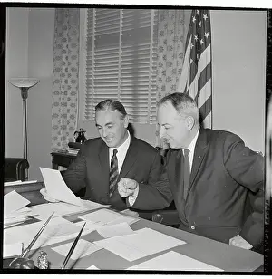 Arthur S. Fleming Sitting at Table with Abraham A. Ribicoff