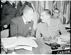 Arthur W. Radford Talking with Augustin Guillaume