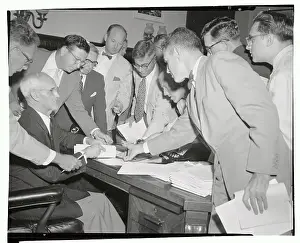 Watkins Prints: Arthur Watkins Handing out Bill of Particulars