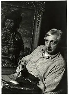 Pallet Prints: Artist Giorgio De Chirico with Palette near Painting