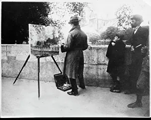 Studying Prints: Artist Painting Notre Dame