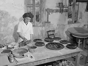 Vallauris Prints: Artist Painting Pottery