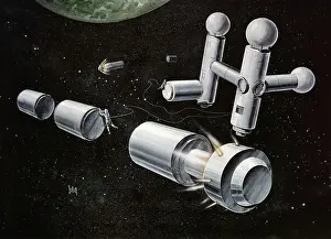 Futuristic Prints: Artistic Rendering of Tractor Rockets