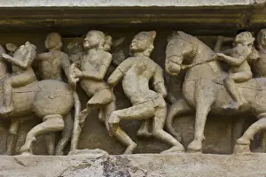 Artistic sculptures of Khajuraho Temples, Chhatarpur District, Madhya Pradesh, India