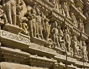 Images Dated 25th December 2015: Artistic sculptures of Parshvanatha Temple, Khajuraho, Chhatarpur District, Madhya Pradesh, India