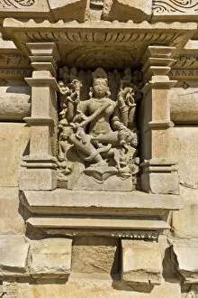 Images Dated 25th December 2015: Artistic sculptures of Parshvanatha Temple, Khajuraho, Chhatarpur District, Madhya Pradesh, India