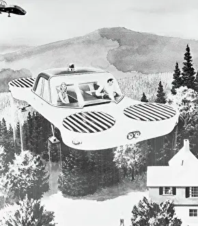 Sedan Prints: Artist's Conception of Flying Sedan