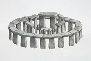 Images Dated 14th April 2006: Artists impression of Stonehenge during 2800 BC