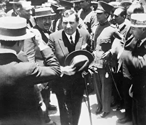 Arturo Allessandri Walks Between Soldiers