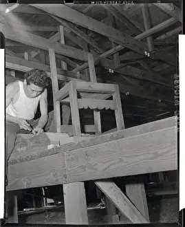 Santa Barbara Prints: Arturo Chavez Working on a Corbel