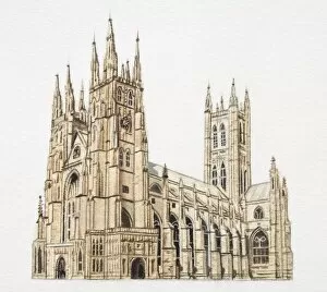 Images Dated 28th April 2006: Artwork of Canterbury cathedral