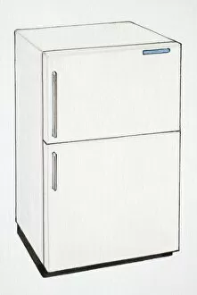 Artwork of a two door refrigerator