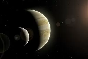 Images Dated 1st December 2018: Artwork of Europa, Io and Jupiter