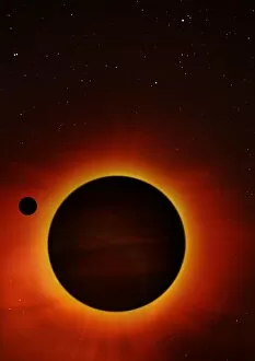 Vertical Image Gallery: Artwork of exoplanet eclipsing its star
