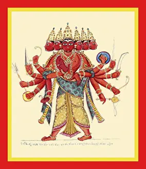 Mace Prints: Arumurugan, or six-headed Murugan