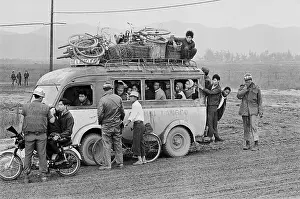 US and ARVN Soldiers Questioning Bus Passengers 1968