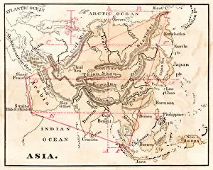 Images Dated 18th February 2017: Asia study map 1867